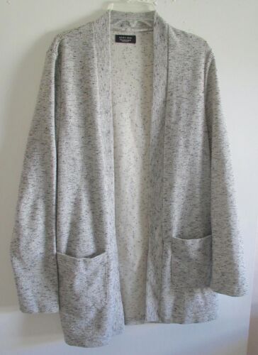 Zara Mens Buttonless Cardigan Knit Sweater Open Po