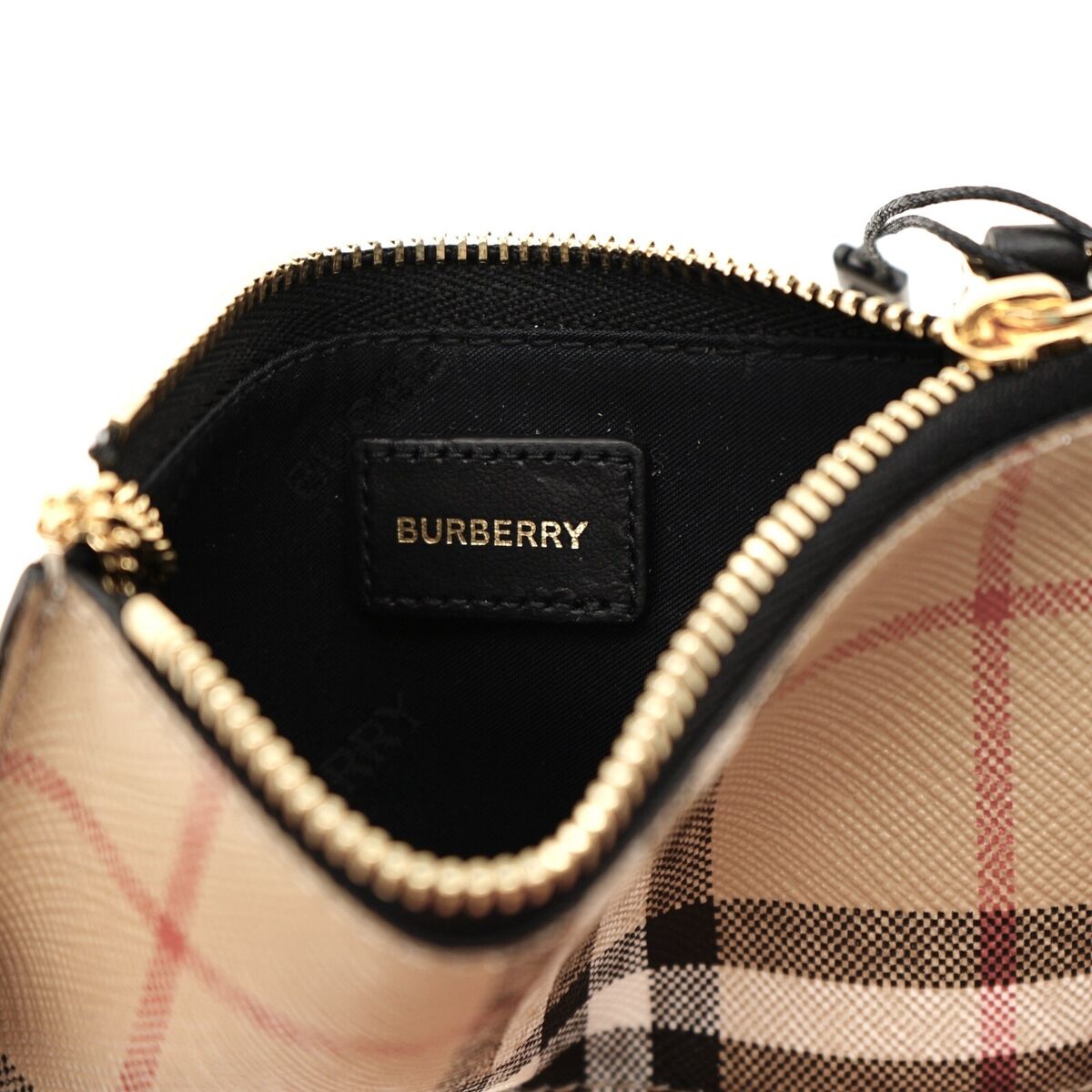 Burberry Kelbrook Small Zip Pouch Wallet Check Coated Canvas Burberry Kelbrook Small Zip Pouch Wallet Check Coated Canvas
