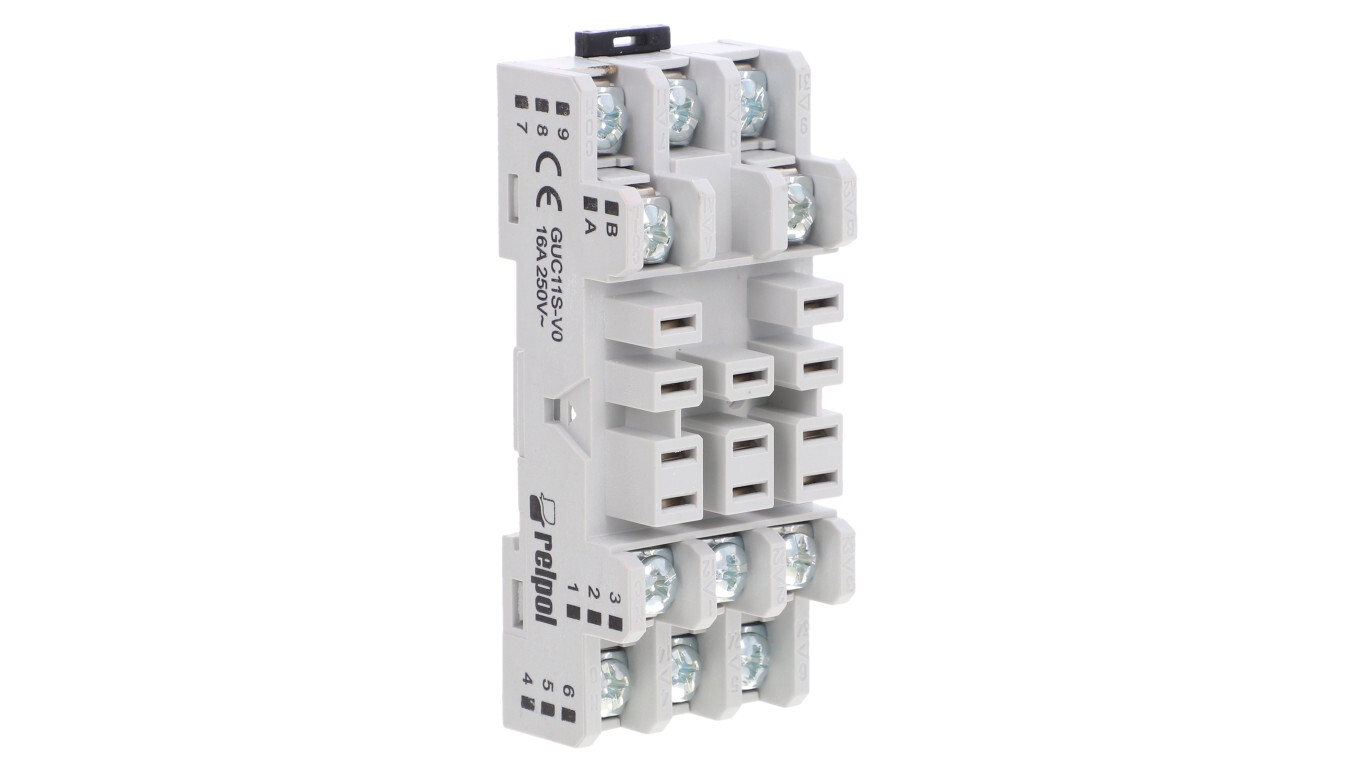 Relay socket RUC 2P RUC 3P for 35mm rail or for GUC11S-V0 board 862593 /T2UK