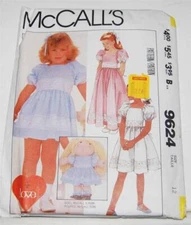 UNCUT Vintage McCall's Sewing Pattern Children's Size 12 #9624
