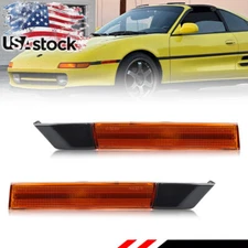 2X Amber Lens Front Bumper Side Marker Lights For 1991-1995 Toyota MR2 MR-2 SW20
