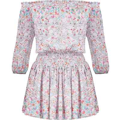 shoshanna smocked mini dress Shoshanna Rita Blouson Mini Dress 2 Floral Smocked