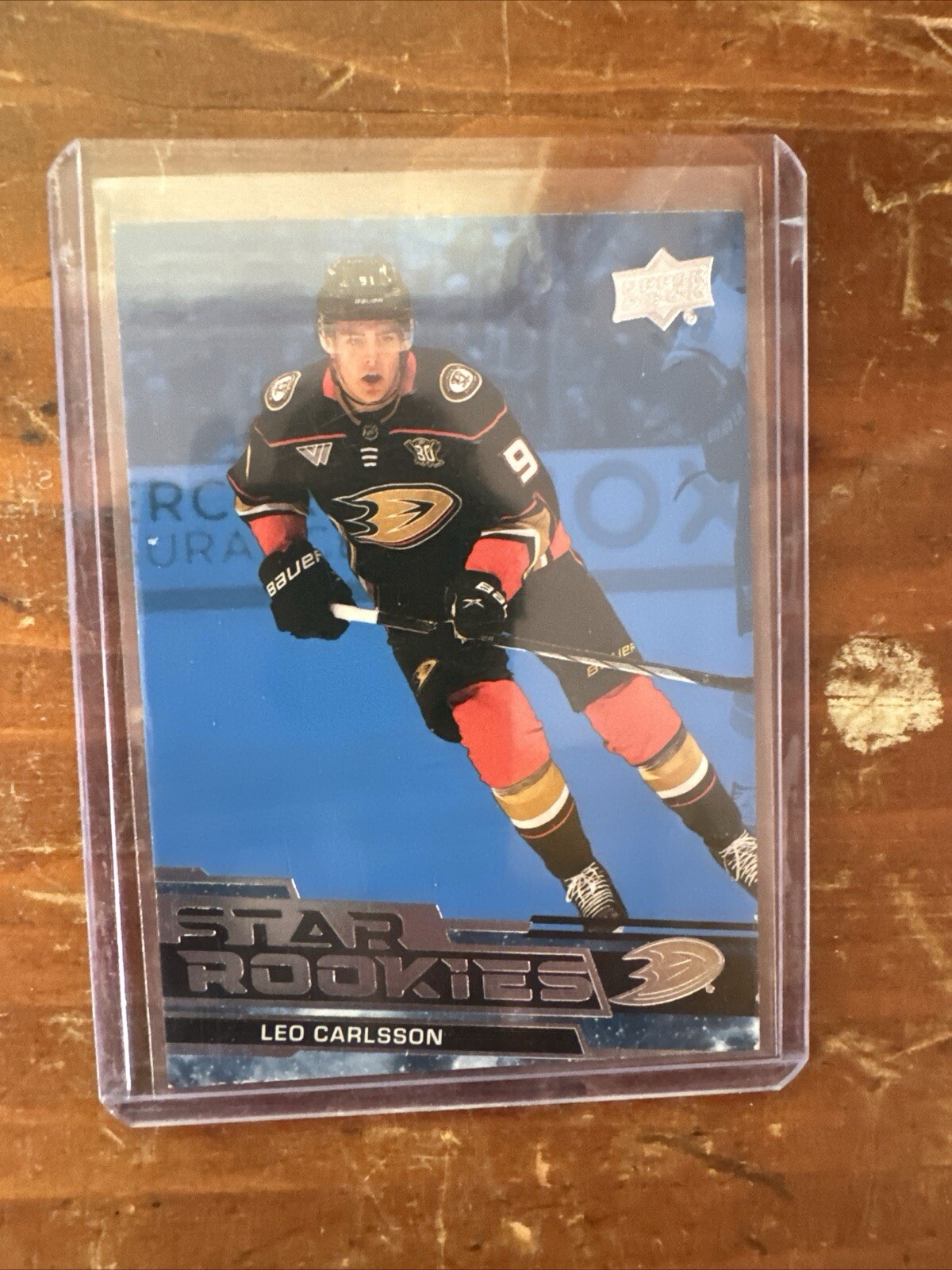 Leo Carlsson 2023-24 Upper Deck Star Rookies Blue Parallel RC Card #7