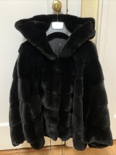 Women’s Black Mink Fur Jacket, Size-l