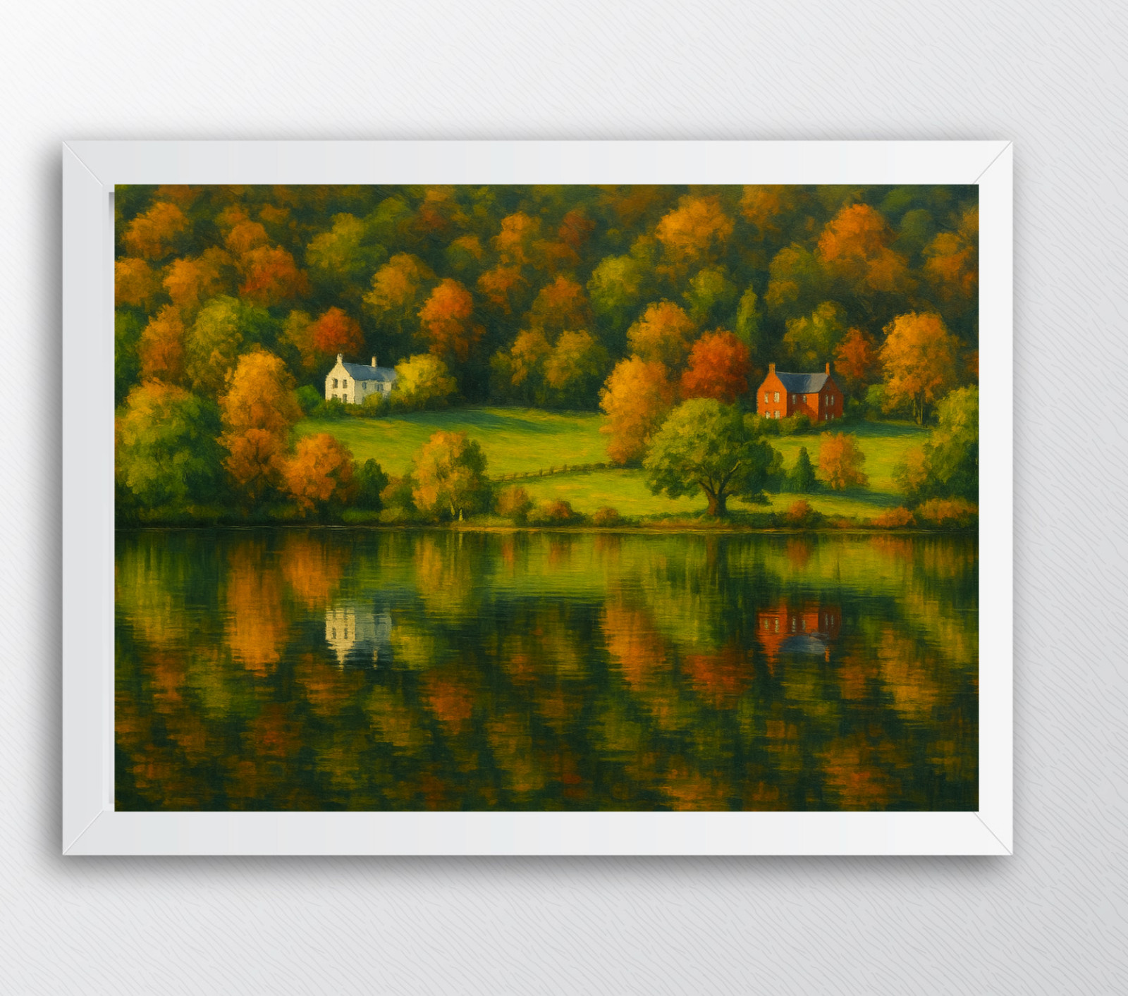Reflections Of Grasmere Friedliche Herbstlandschaft Poster Druck Gerahmte Leinwand