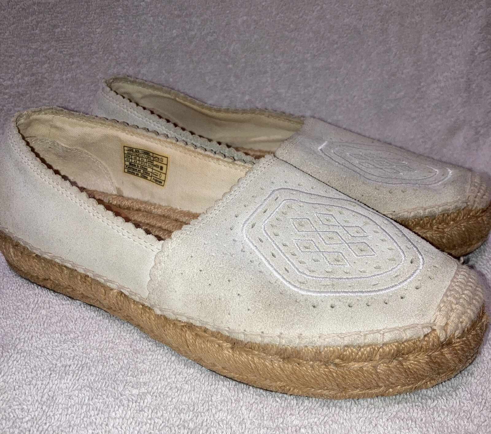 Mocassino espadrillas UGG Heidi Jasmine Perf donna beige scamosciato taglia 6 5