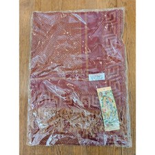 Jerusalem 100 Cashmere Scarf Shawl Burgundy Gold Greek Key Geometric Fringe NWT