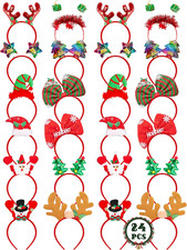 24PCS Christmas Headband, Christmas Headbands for Women, Christmas Party Favors