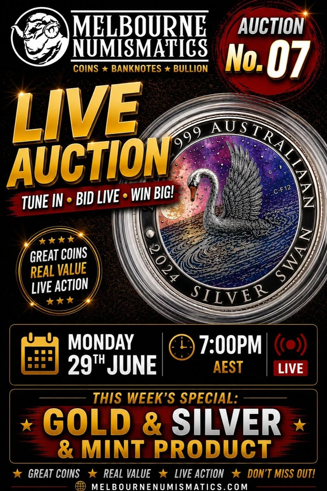 🔥 Melbourne Numismatics Auction No.  7 | Gold, Silver & Mint Product
