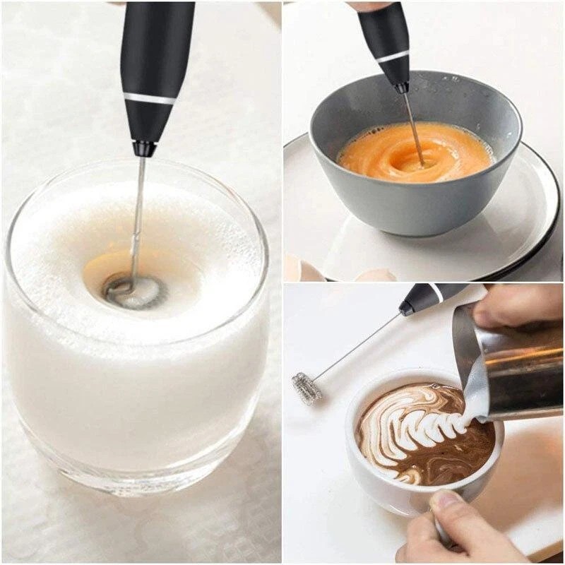 Electric Milk Frother - Wireless Handheld Blender, Portable Coffee Whisk Tool