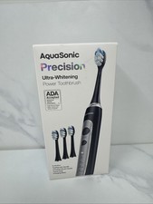 AquaSonic PRECISION Ultra Whitening Electric Power Toothbrush With 4 Brush Heads