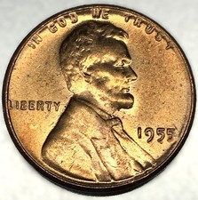 1955-P Lincoln Wheat Cent Penny 1c - BRILLIANT UNCIRCULATED (BU) - 2407