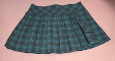 Girls Size 14 Plaid Pleated Skirt Blue  Black Short Length School Style
