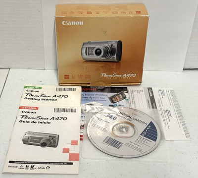 Canon Powershot A470 Digital Camera Box Manual CD Rom Booklet NO CAMERA INCLUDED