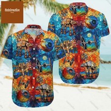Star Wars Button Shirt, Star Wars Stained Glass Shirt, Star Wars Hawaiian Shirt,
