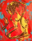 NUDE  Original Oil PAINTING CITYSCAPE  Abstract Modern  5H97T