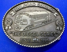 Railroad Savings The Diesel Series Since 1896 Vtg 1988 Commemorative Belt Buckle