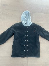 Dickies Boys 10/12 Workwear Jacket Black Quilted Hood Full Zip