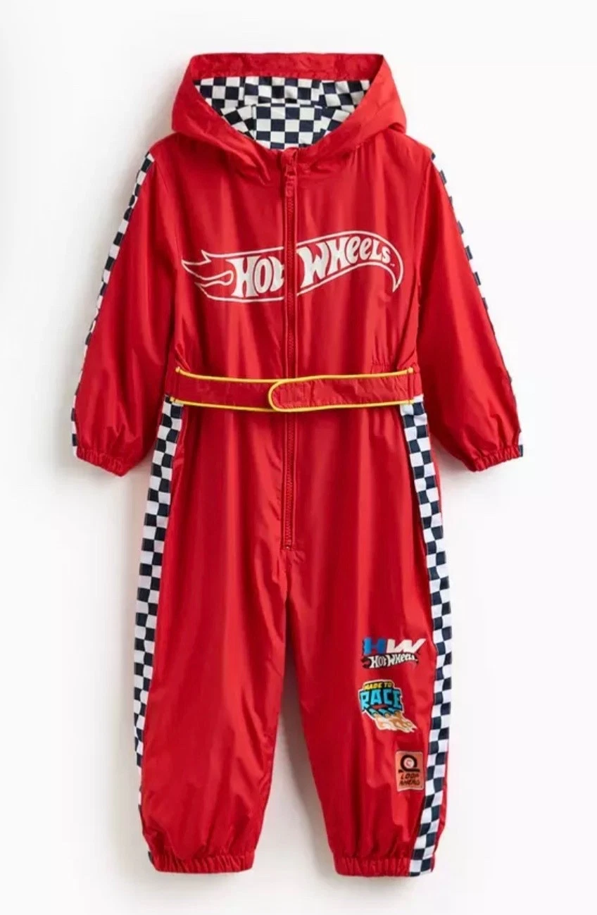 TU Boys Hot Wheels Puddlesuit Red Shower Resistant New