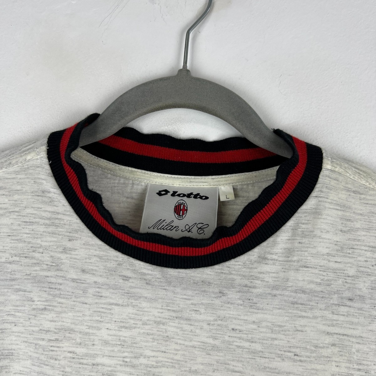 AC Milan 90s Lotto Vintage Shirt Training Football Soccer Cotton