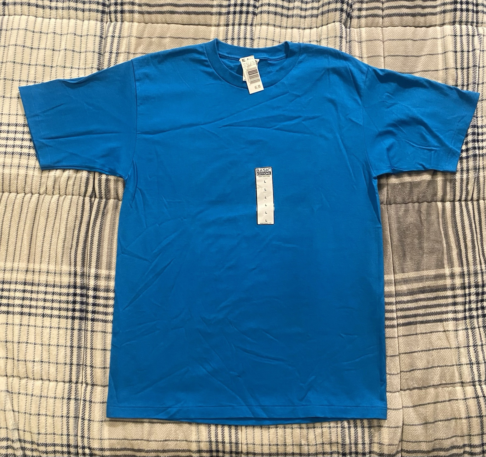 Vintage Basic Editions Single Stitch T Shirt Blue… - image 1