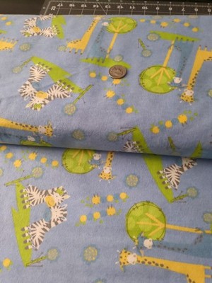 Cute Giraffe Cotton Flannel Fabric 43'' Wide Background Is A Little Darker
