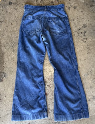 Seafarer Dungarees Jeans Size 30 Bell Bottom Flared 80s US Navy