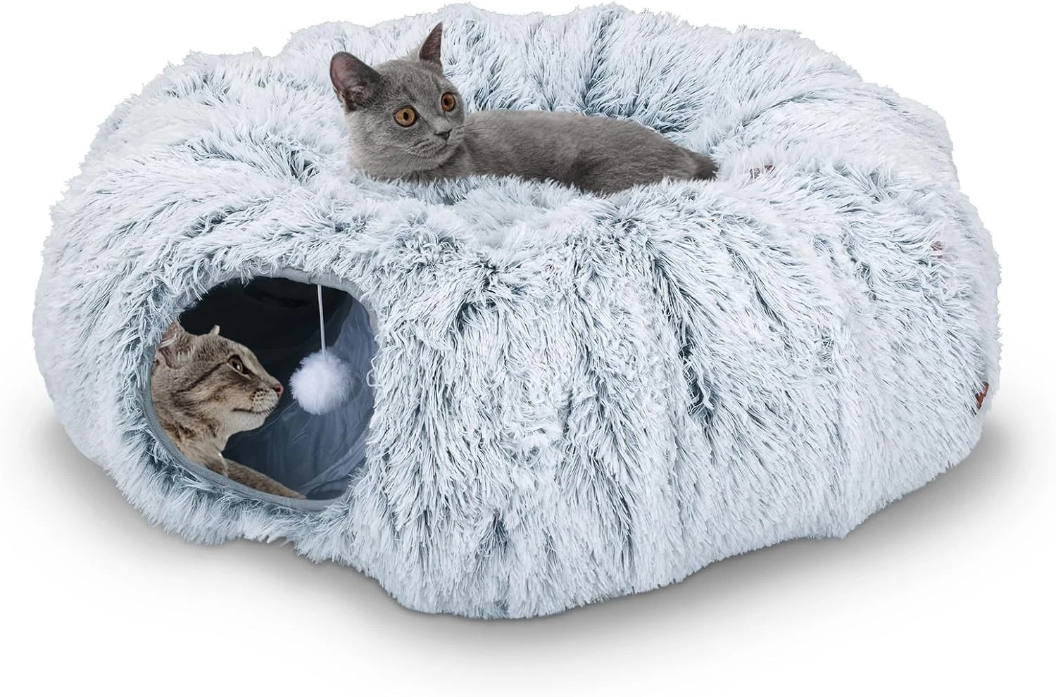 Cat Tunnel Collapsible Pet Play Tube Dogs Bunnies Crinkle Suede Tunnel Washable