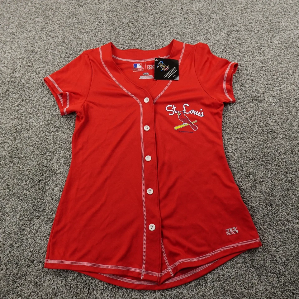 NEW St Louis Cardinals Shirt Womens M Red MLB Baseball Molina 4 Jersey TX3 Cool - Image 2 of 4
