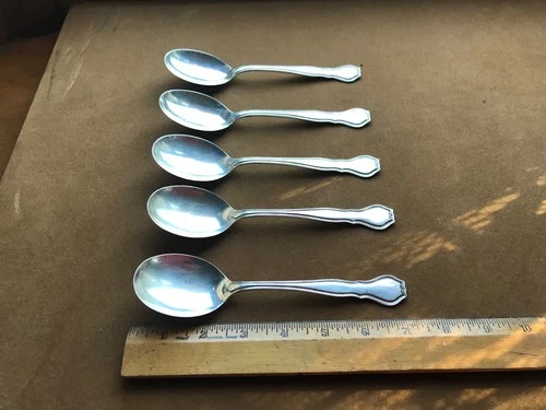 Set of 5 R Wallace Nile Pattern Sterling Large Soup Spoons..7 Inches.. 185 Grams