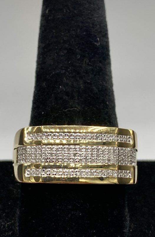 UD 925 Sterling Silver Melee Diamond Size 10.5 Ring 12.8 g