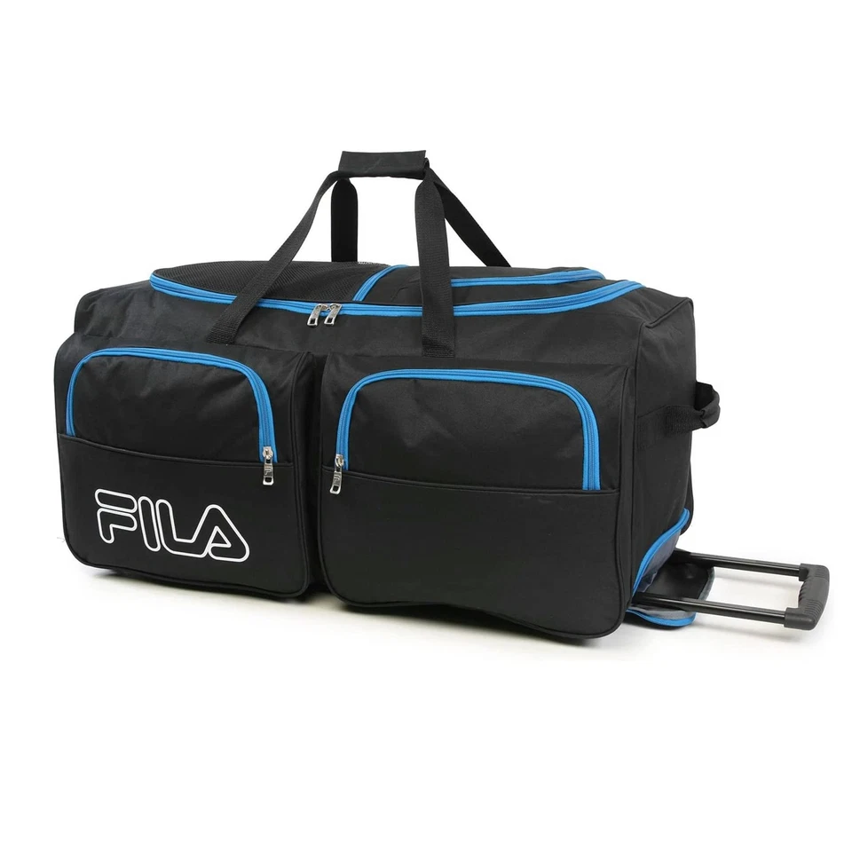 Bolsa de lona grande con ruedas de 7 bolsillos, azul, talla única Foto 2 de 4