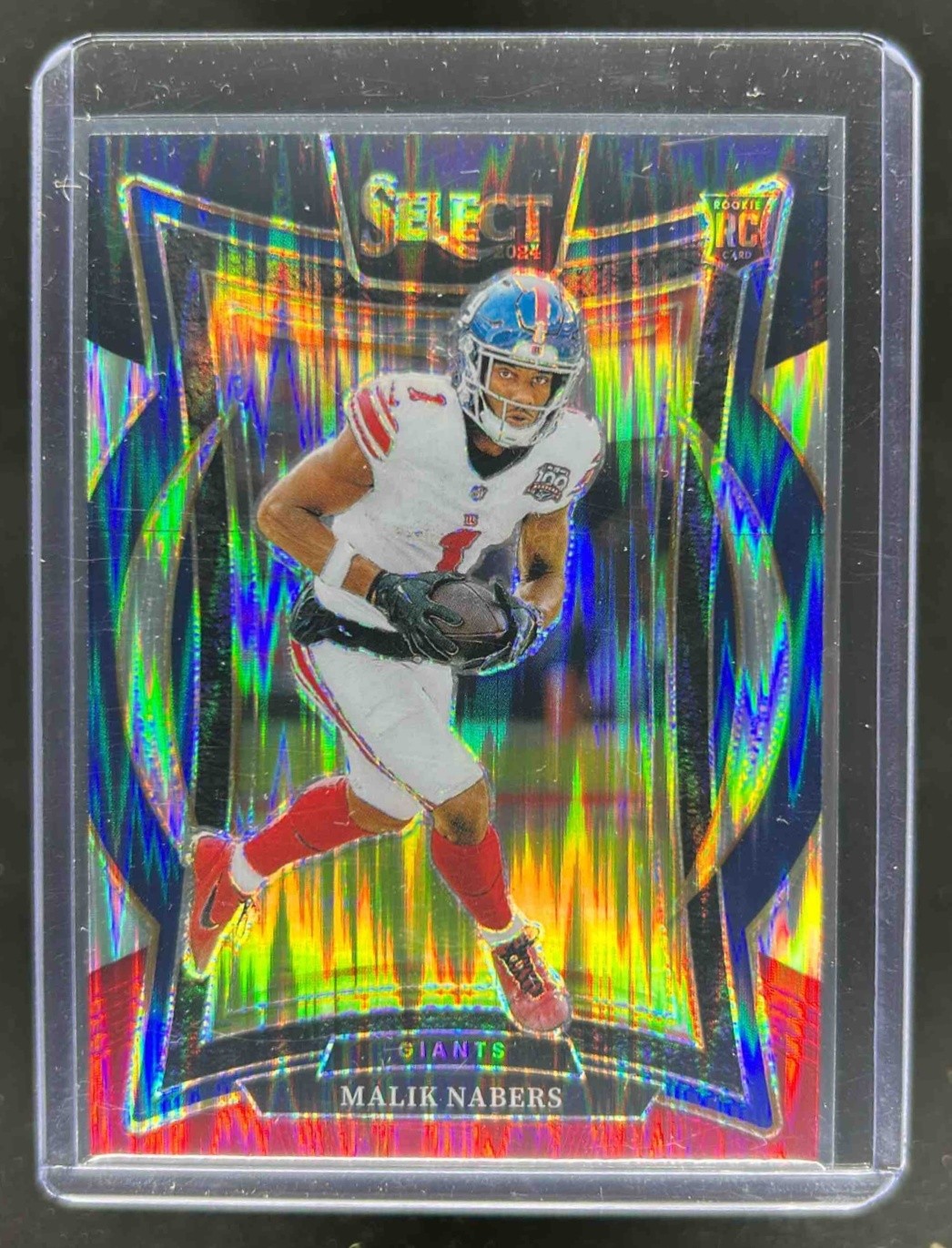 2024 Select Malik Nabers Concourse RC Black and Red Prizm Shock #29 Giants