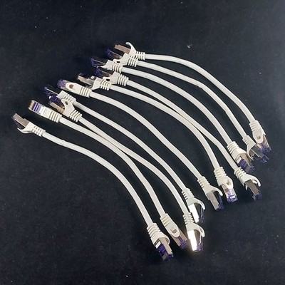 10 x deleycon cat7 network cable/patch cable 25 cm white S-FTP