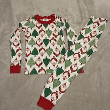 Hanna Andersson Santa Tree Pajamas 2 Piece Christmas Organic Cotton 120 Sz 6/7
