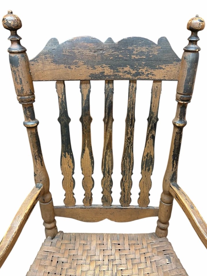 Sillón antiguo americano calidad museo siglo XVIII Portsmouth NH Banister Back Foto 3 de 4