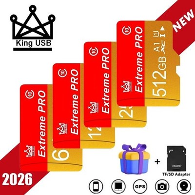 SD Karte 64GB 256GB 512GB - High Speed Micro TF Karte für Kamera - A1 Rated