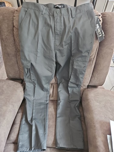 Pantalones cargo gris tácticos de restablecimiento de moda, 36x32, mezcla de algodón NUEVO con etiquetas - Imagen 1 de 3