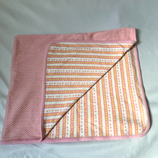 Vtg Gymboree 1998 Summer Citrus Pink Reversible Blanket Lemons Daisy Polka Dot