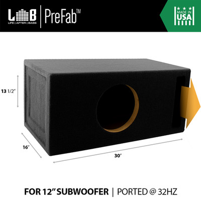2 ft^3 Custom-Vented Speaker Box Enclosure w/ Double MDF Front for 12  Subwoofer