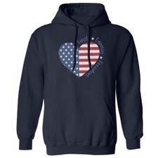 Independence Day 4th of July Freedom American Heart Unisex Hooded Sweatshirt
