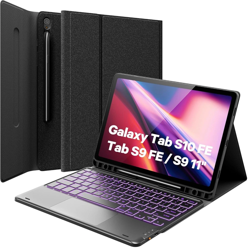 Galaxy Tab S10 FE/S9 Keyboard Case - Detachable, Multi-Device, Backlit Options - Image 3 of 4