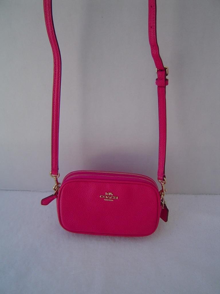AUTHENTIC COACH RUBY PINK PEBBLE LEATHER BAG/POUC… - image 2