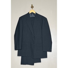 Vintage Pinstripe Suit 42R Charcoal Two Button Business Suit Set