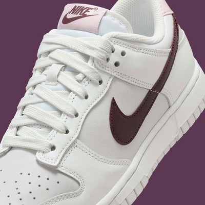 Nike Dunk Low White Plum Chalk Women's Maroon Sports Sneaker