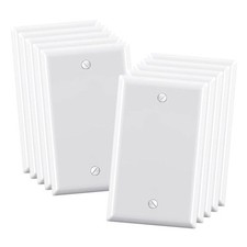 10 Pack Lot - Single Gang 1-Gang Blank Wall Face Plate Outlet Switch Cover White