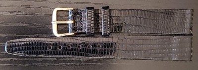 Vintage NOS 1950's Mormac/Gemex 5/8'' (16mm) Black Genuine Lizard Skin Watch Band