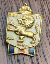 Vintage Pin WWII War Relief Bundles For Britain Dieu Et Mon Droit #CA