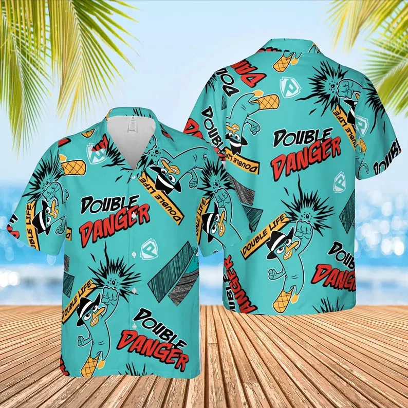 Disney Perry The Platypus In Phineas And Ferb Hawaiian Shirt