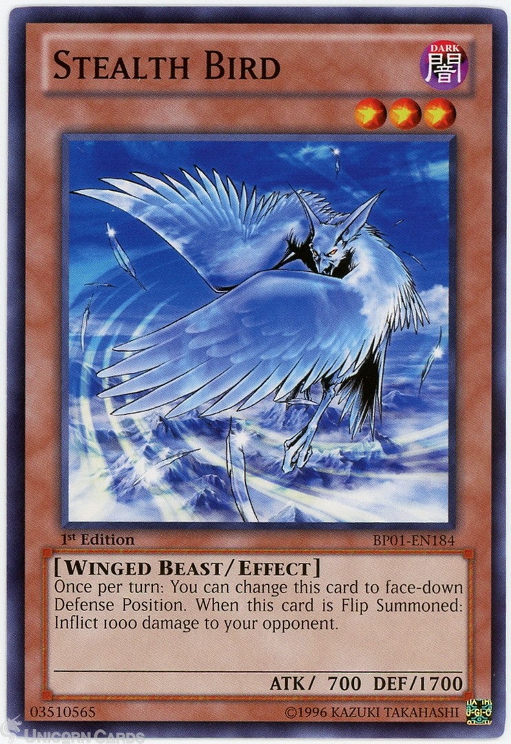 BP01-EN184 Stealth Bird : Starfoil Rare 1st Edition Mint YuGiOh Card